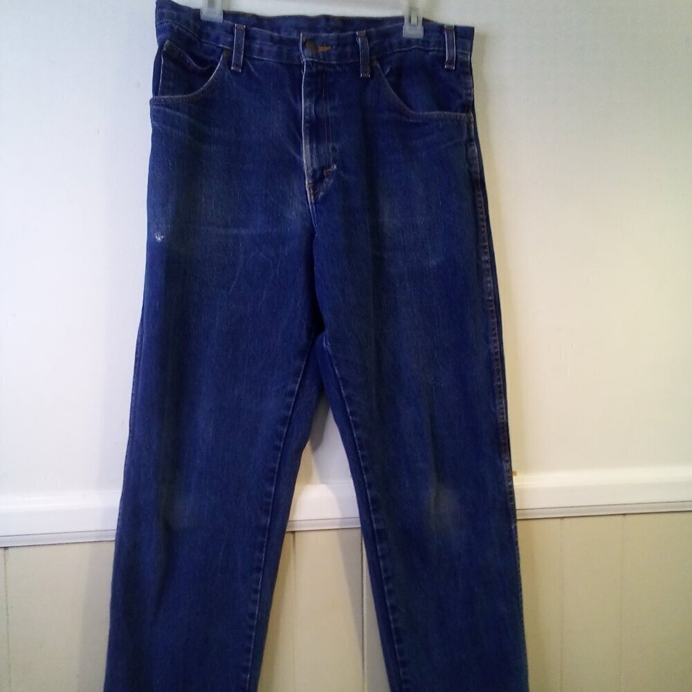 Dickies Jeans Men 34 x 32 Workwear Distressing Denim Blue